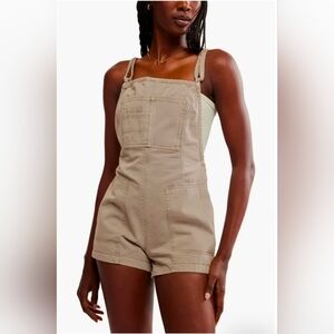Free People Tan Tough Love Denim Shortalls 2️⃣